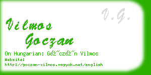 vilmos goczan business card